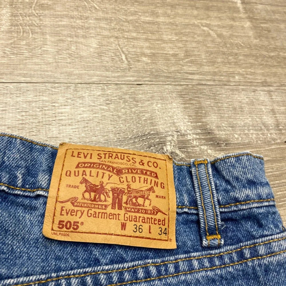 Levi's 505 Mens 36x34 Straight Leg  Denim Jeans Blue Made Canada Vintage 1998